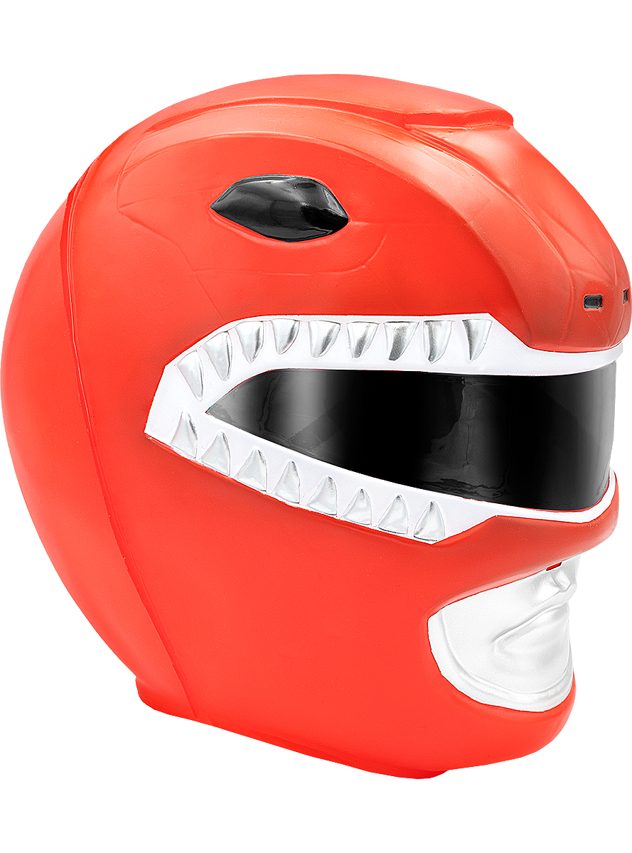 Vue avant du Casque Power Ranger rouge