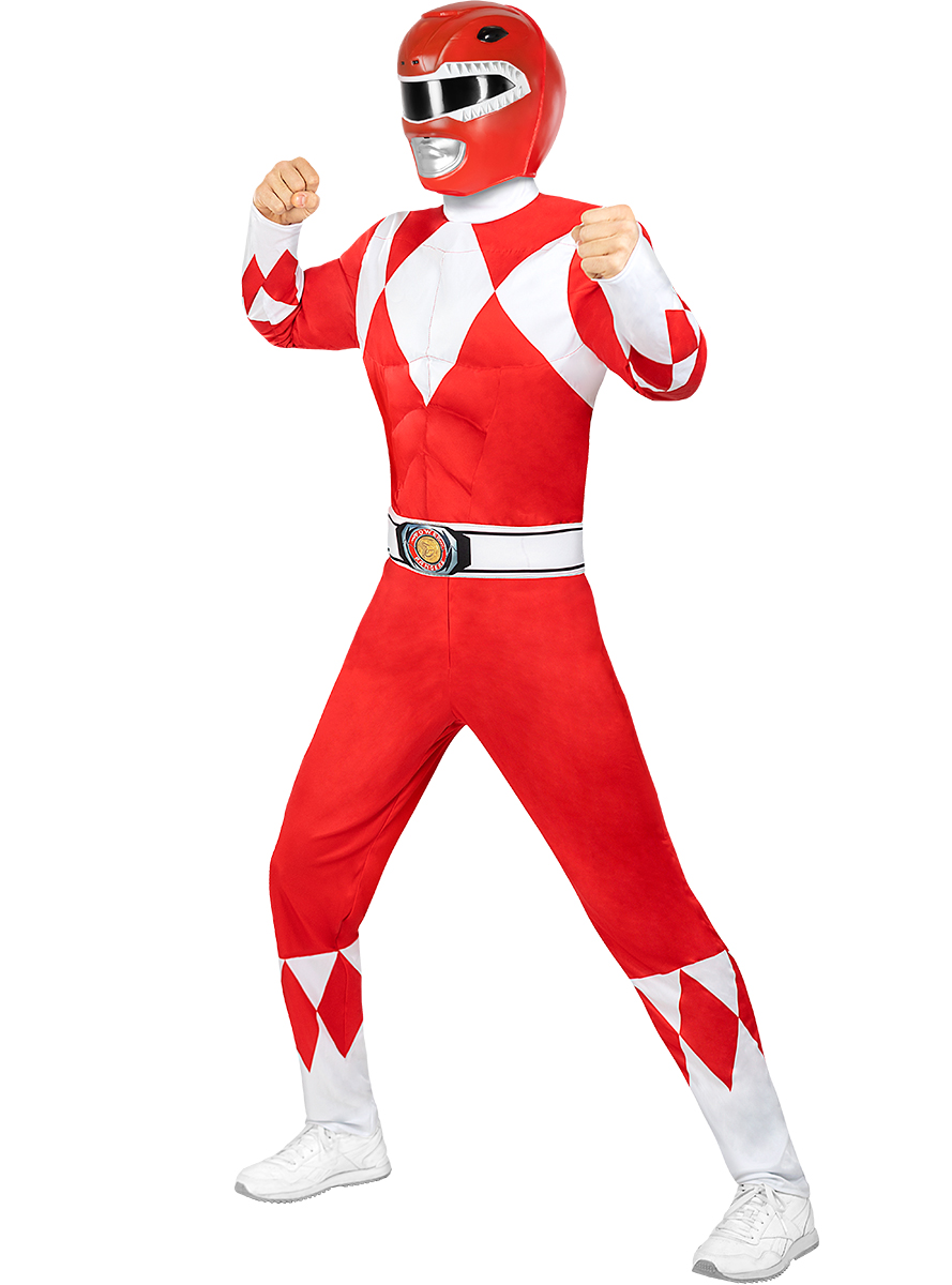 Vue arrière du Casque Power Ranger rouge