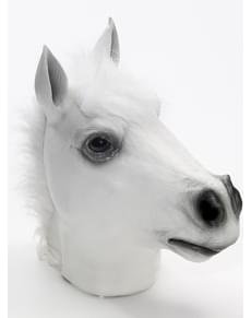 Maschera di lattice da cavallo bianco pazzo
