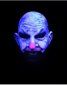 Máscara de payaso calvo UV glow para adulto