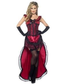 Fato de dama de bordel vermelho Deluxe