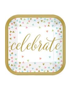 18 Happy Birthday dessert plates (18 cm)