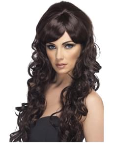 Long Brown Curly Wig 