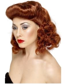 Curly Auburn Pin-Up Girl Wig