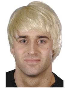 Pruik kort en blond voor mannen