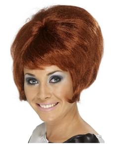 Peruca beehive dos 60 castanha