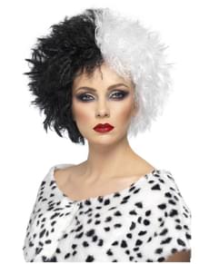 Cruella Peruk Svart/vit