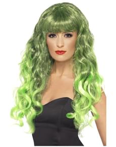 Mermaid Green and Black Wig