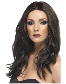 Peluca marrón oscuro para mujer