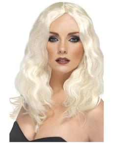 Peluca de superestrella rubio platino