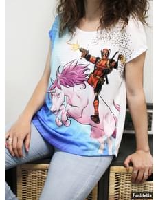 T-shirt Deadpool Unicórnio para mulher