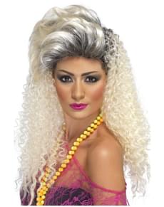 Дълга руса къдрава перука за жени в стил 80-те