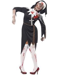 Zombie nunna Maskeraddräkt Storlek XL