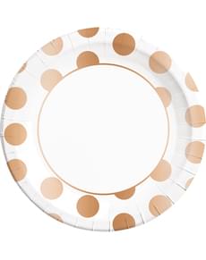 Набор из 8 больших тарелок фиолетовый Dots Collection