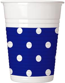 8 vasos Blue Royal Dots