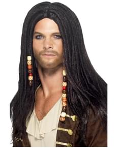 Mens Pirate Black Wig