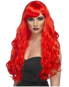 Peluca de sirena roja