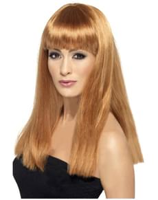 Peluca glamourama castaña rojiza