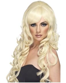 Peluca rubia ondulada