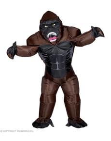 Oppusteligt gorilla konge kostume til voksne