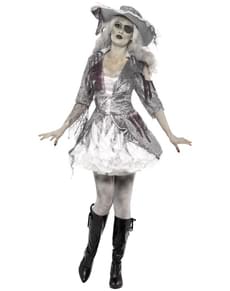 Costume da pirata fantasma grigio per donna