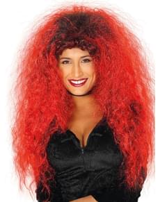 Perucă roșu cu negru pentru femeie