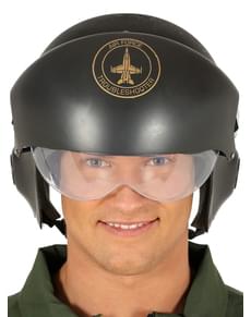Capacete de piloto de caça verde para adulto
