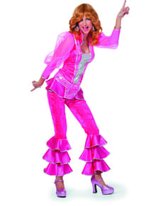 Disfraz de Abba deluxe rosa años 70