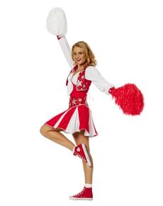 Czerwony błyszczący Strój Cheerleaderka dla kobiet