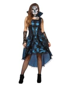 Fato de vampiro azul para mulher