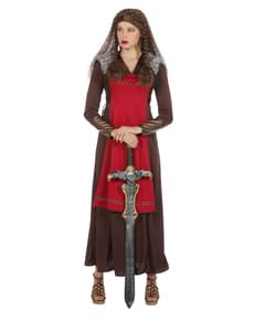 Costum de viking roșu pentru femeie
