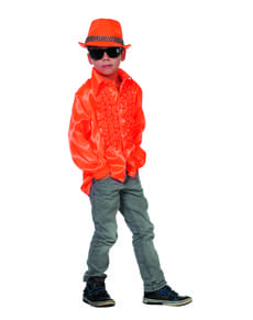 Camisa disco de los 70's naranja infantil