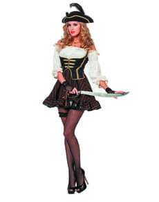 Déguisement pirate marron femme