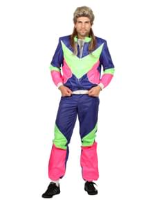 Blauw 80's kostuum voor mannen