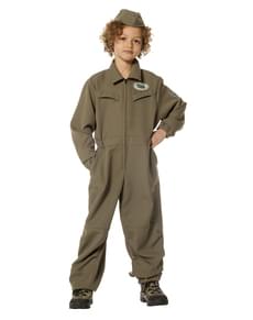 Fato de piloto aéreo verde para menino