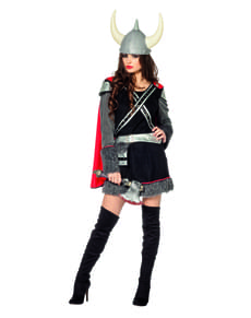 Costum de vikingă negru pentru femeie