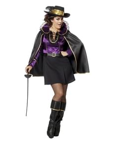 Purple Musketeer Costume for Women