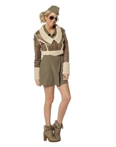 Fato de piloto verde para mulher