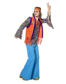 Orange hippie costume for men