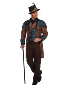 Blue steampunk costume for men