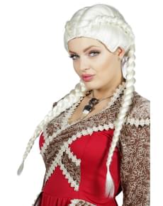 Perruque tresses blanches femme