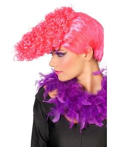 Short pink Rock & Roll wig for adults