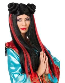 Parochňa dlhá gejša s červenými pigtails pre ženy