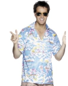 남자를위한 블루 하와이 셔츠