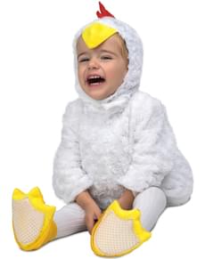 Disfraz de pollito de peluche blanco infantil