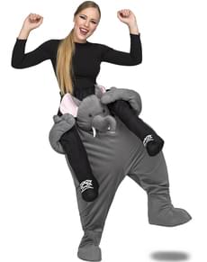 Elefant Ride On Kostüm grau für Erwachsene