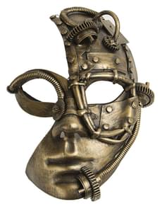 Kultainen Steampunk puolinaamio aikuisille