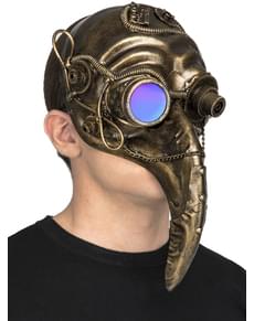 Mască steampunk de ciumă aurie pentru adult