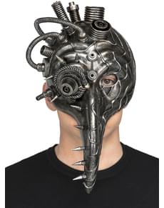 Máscara steampunk de peste plateada para adulto