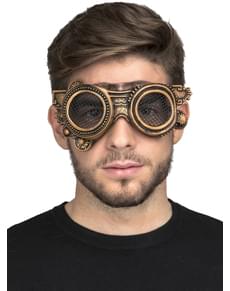 Gouden Steampunk bril voor volwassenen